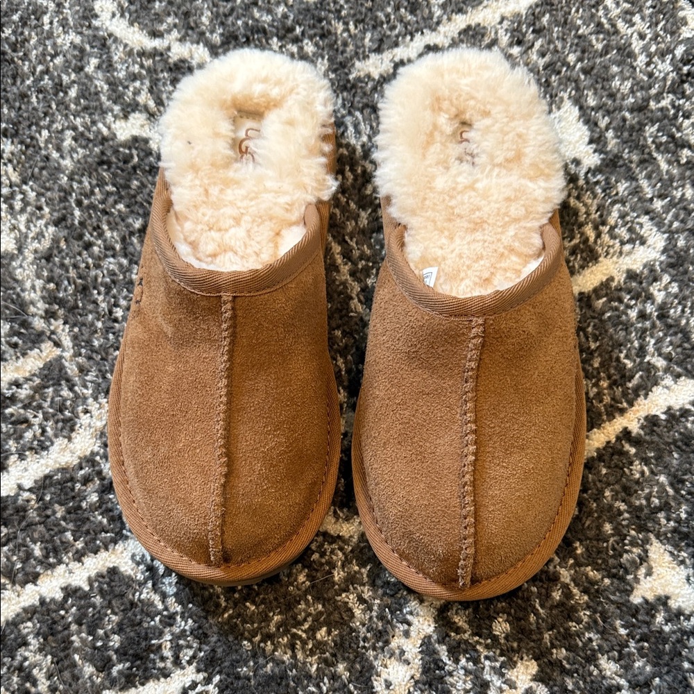 UGG Tan Kids Slippers with Cream Lining NWOT